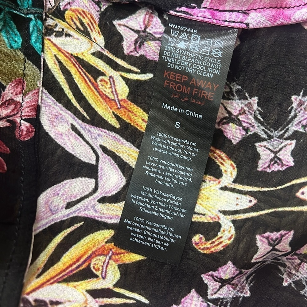 NWT Mirrored Tropical Viscose Georgette Off The Shoulder Beach Maxi Dress small - Picture 11 of 11